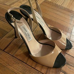 Jimmy Choo size 40 black and nude heels